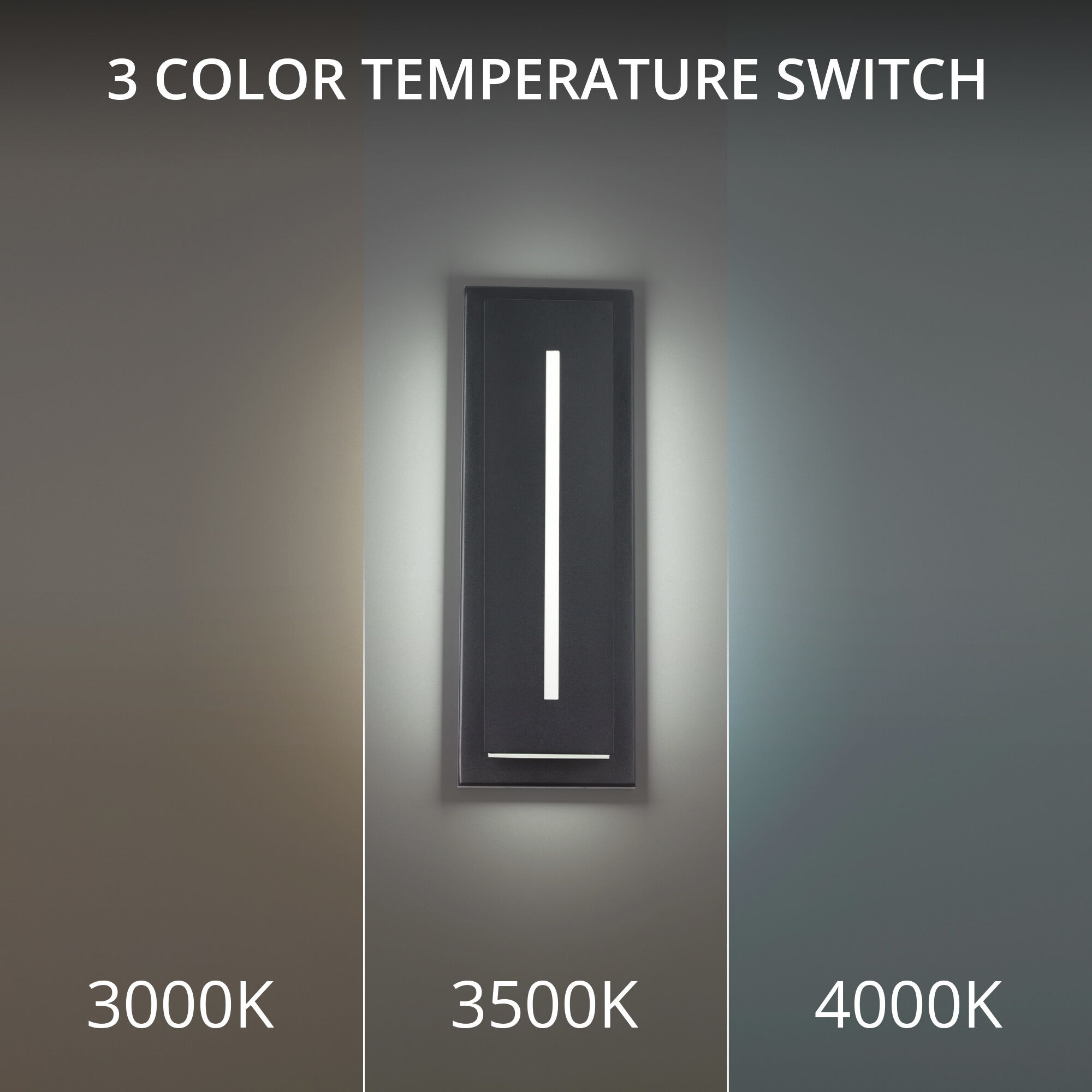 Midnight 1 Light 16 inch Black Outdoor Wall Light in 4000K, 16in.