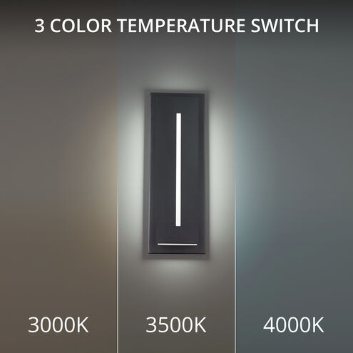 Midnight 1 Light 16 inch Black Outdoor Wall Light in 3000K, 16in.