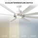 Aura 72 inch Brushed Nickel and Matte White with Matte White Blades Downrod Ceiling Fan in Brushed Nickel Matte White