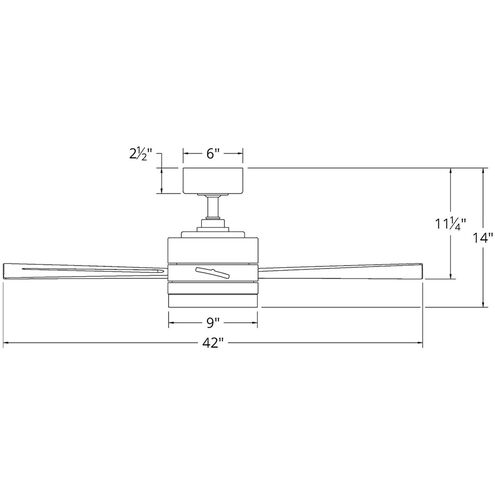 Wynd 42 inch Stainless Steel Downrod Ceiling Fan in 3500K