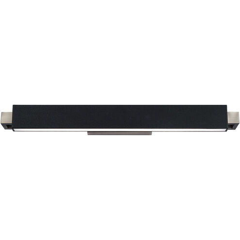 Kinsman LED 29 inch Pebbled Black Brushed Nickel Bath Vanity & Wall Light in 29in., Black/Brushed Nickel