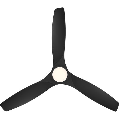 Skylark 54 inch Matte Black Downrod Ceiling Fan in 3500K