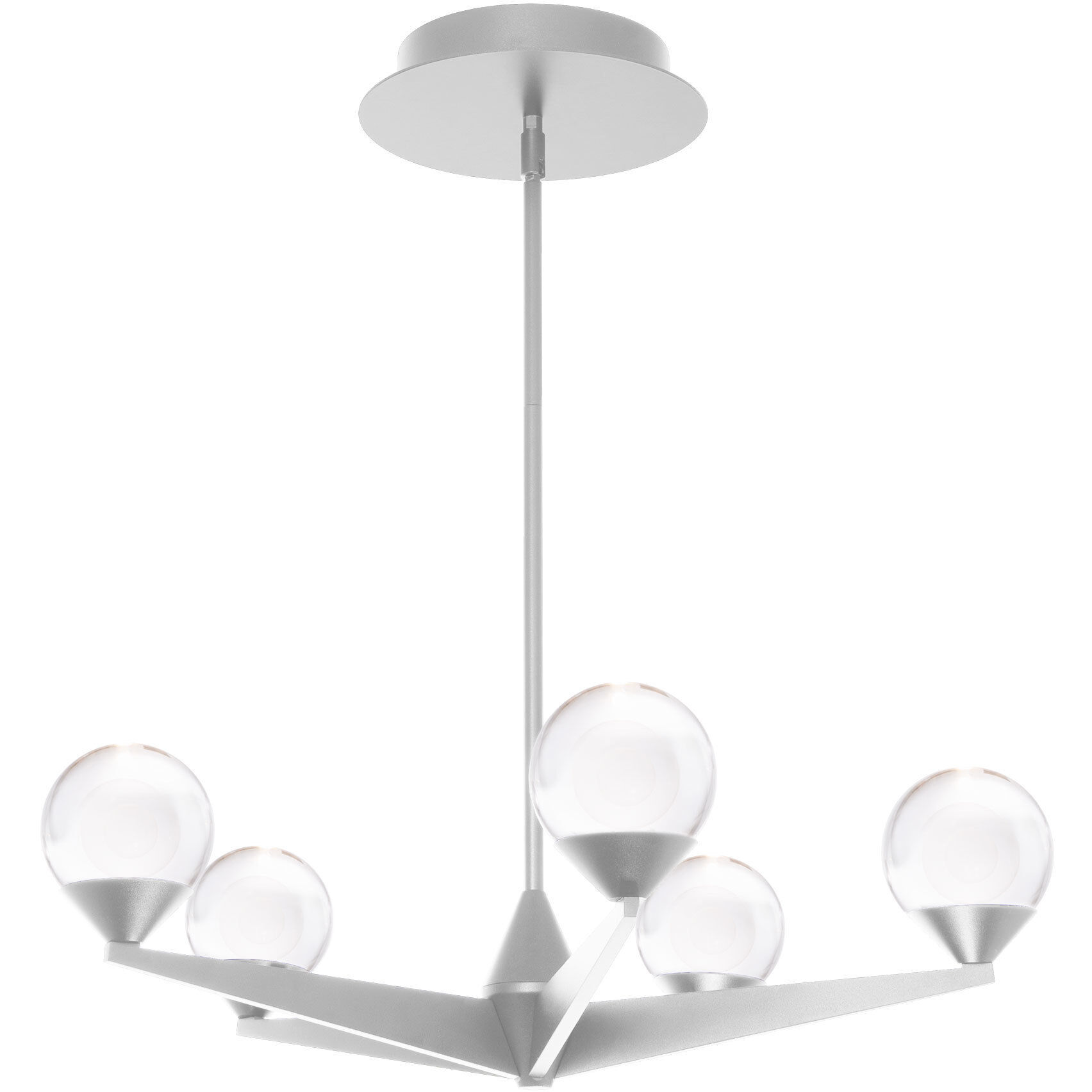 Double Bubble 5 Light 22.25 inch Satin Nickel Chandelier Ceiling Light