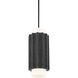 Caviar LED 7 inch Basalt Stone and Black Mini-Pendant Ceiling Light in 2700K, Bassalt Stone and Black