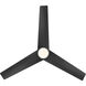 Lotus 54 inch Matte Black Downrod Ceiling Fan in 3000K