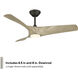 Zephyr 52 inch Bronze White Oak with White Oak Blades Ceiling Fan