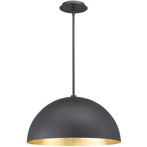 Yolo LED 19.62 inch Black Gold Leaf Pendant Ceiling Light in 18in.