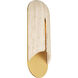 Clog LED 22 inch Beige Travertine and Aged Brass Outdoor Wall Lighting in 4000K