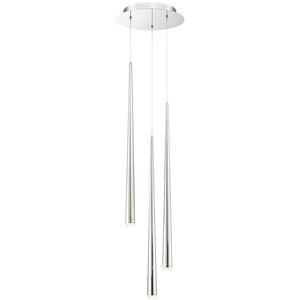 Modern Forms Cascade LED 12 inch Polished Nickel Multi-Light Pendant Ceiling Light in 3, Round, 28in. PD-41803R-PN - Open Box