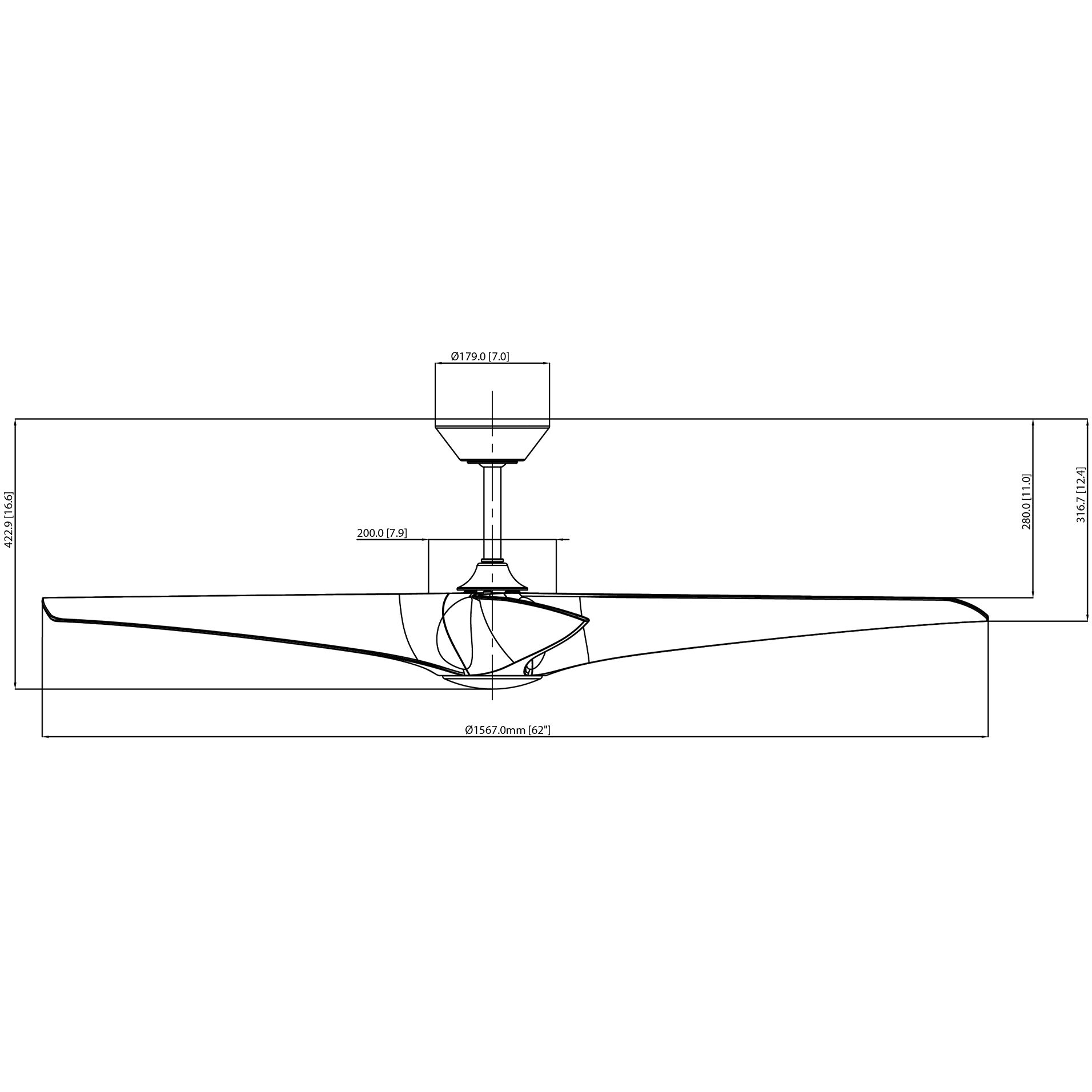 Zephyr 62 inch Matte Black and Distressed Koa with Distressed Koa Blades Downrod Ceiling Fan in Matte Black Distressed Koa
