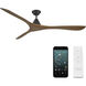 Carve 72 inch Matte Black and Distressed Koa with Distressed Koa Blades Downrod Ceiling Fan