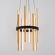 Harmonix LED 14 inch Black and Aged Brass Chandelier Ceiling Light in 14in.