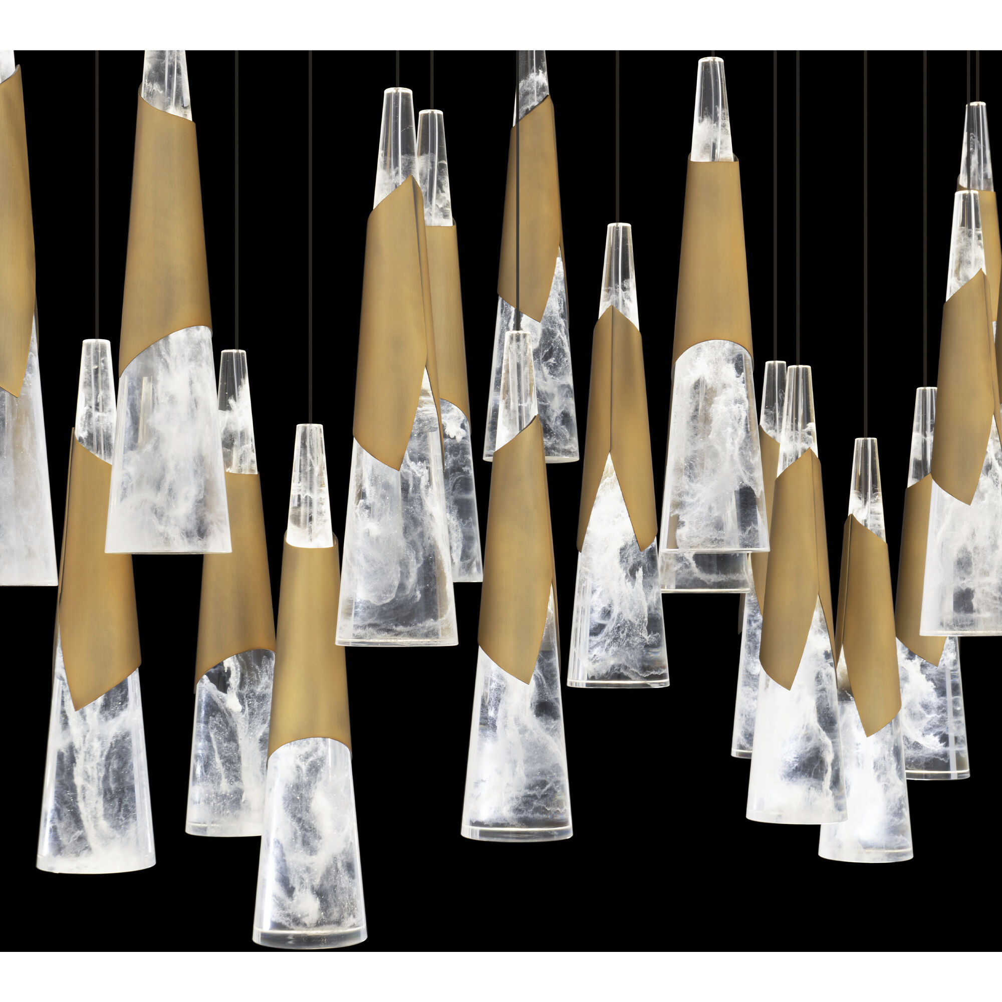 Kilt 23 Light 12 inch Aged Brass Multi-Light Pendant Ceiling Light