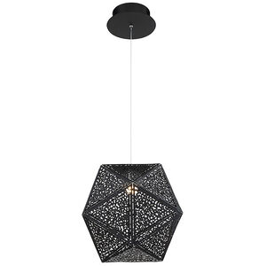 Riddle LED 12 inch Black Pendant Ceiling Light in 12in.