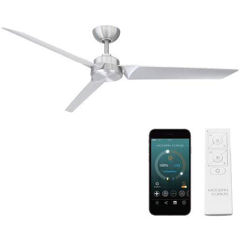 Roboto 62 inch Brushed Aluminum Downrod Ceiling Fan, Smart Ceiling Fan