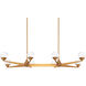 Double Bubble 8 Light 43.88 inch Aged Brass Linear Chandelier Ceiling Light