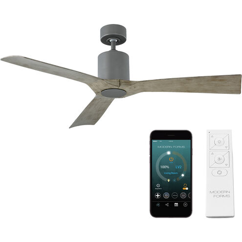 Aviator 54 inch Graphite Weathered Gray with Weathered Gray Blades Downrod Ceiling Fan, Smart Ceiling Fan