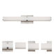 Vogue LED 27 inch Brushed Nickel Bath Vanity & Wall Light in 3000K, 27in.