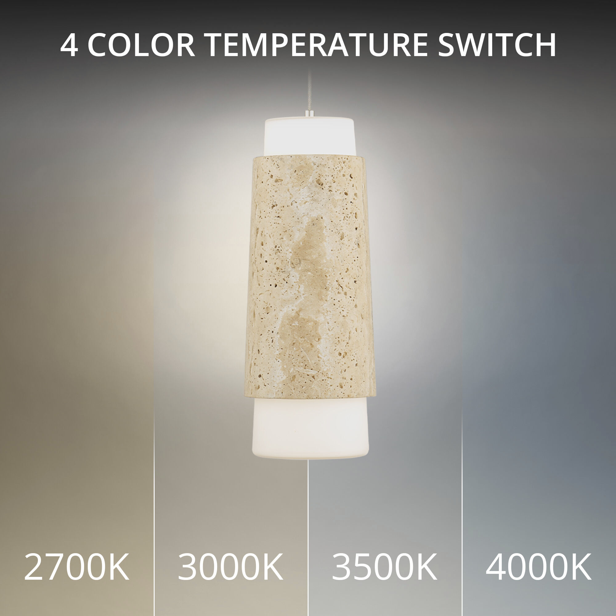 Chauncey LED 5.13 inch Beige Travertine and Aged Brass Indoor Hanging Lighting Ceiling Light in 3000K