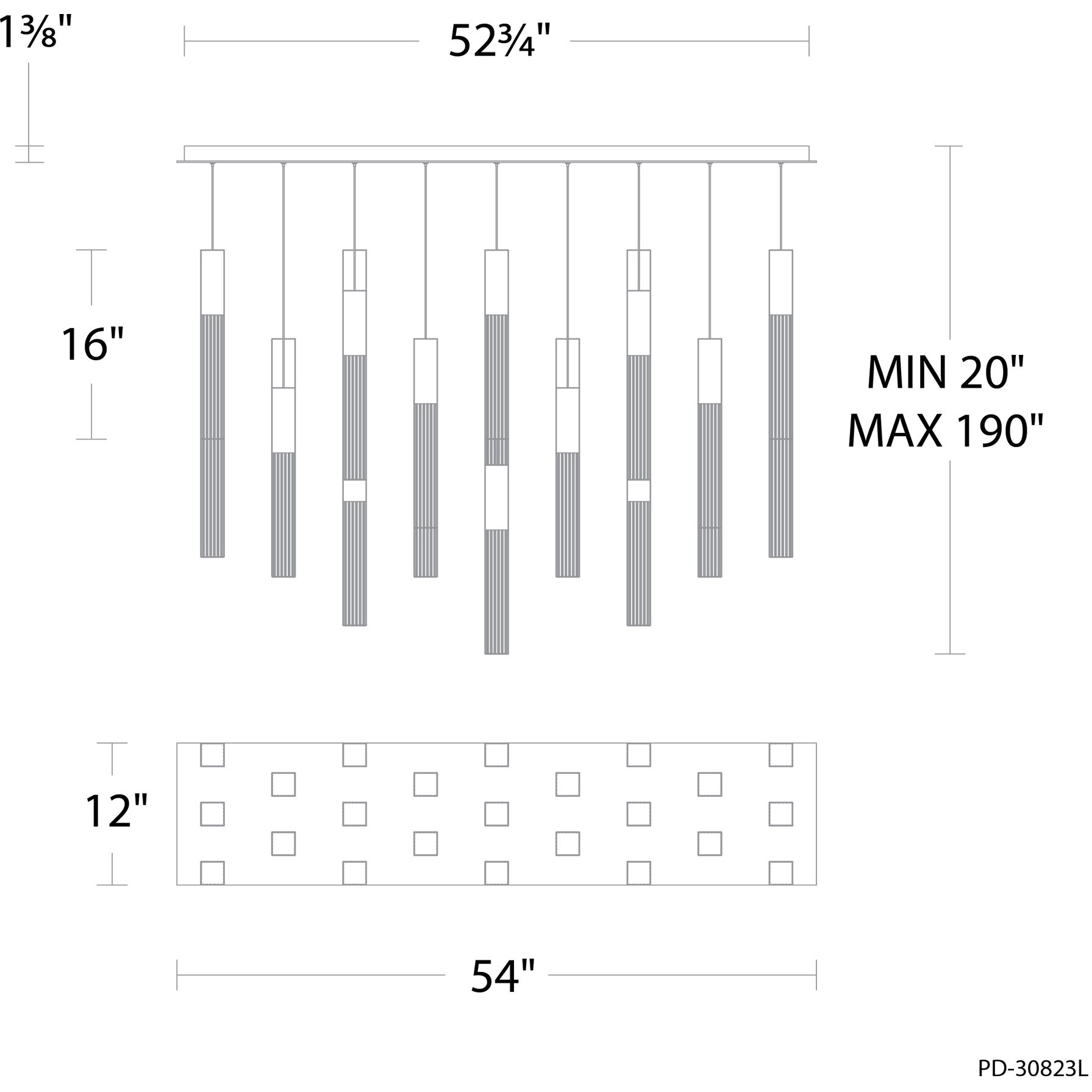 Cinema LED 12 inch Black Indoor Hanging Lighting Ceiling Light