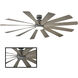 Windflower 80 inch Graphite and Weathered Gray with Weathered Gray Blades Downrod Ceiling Fan in 3500K, Graphite Weathered Gray