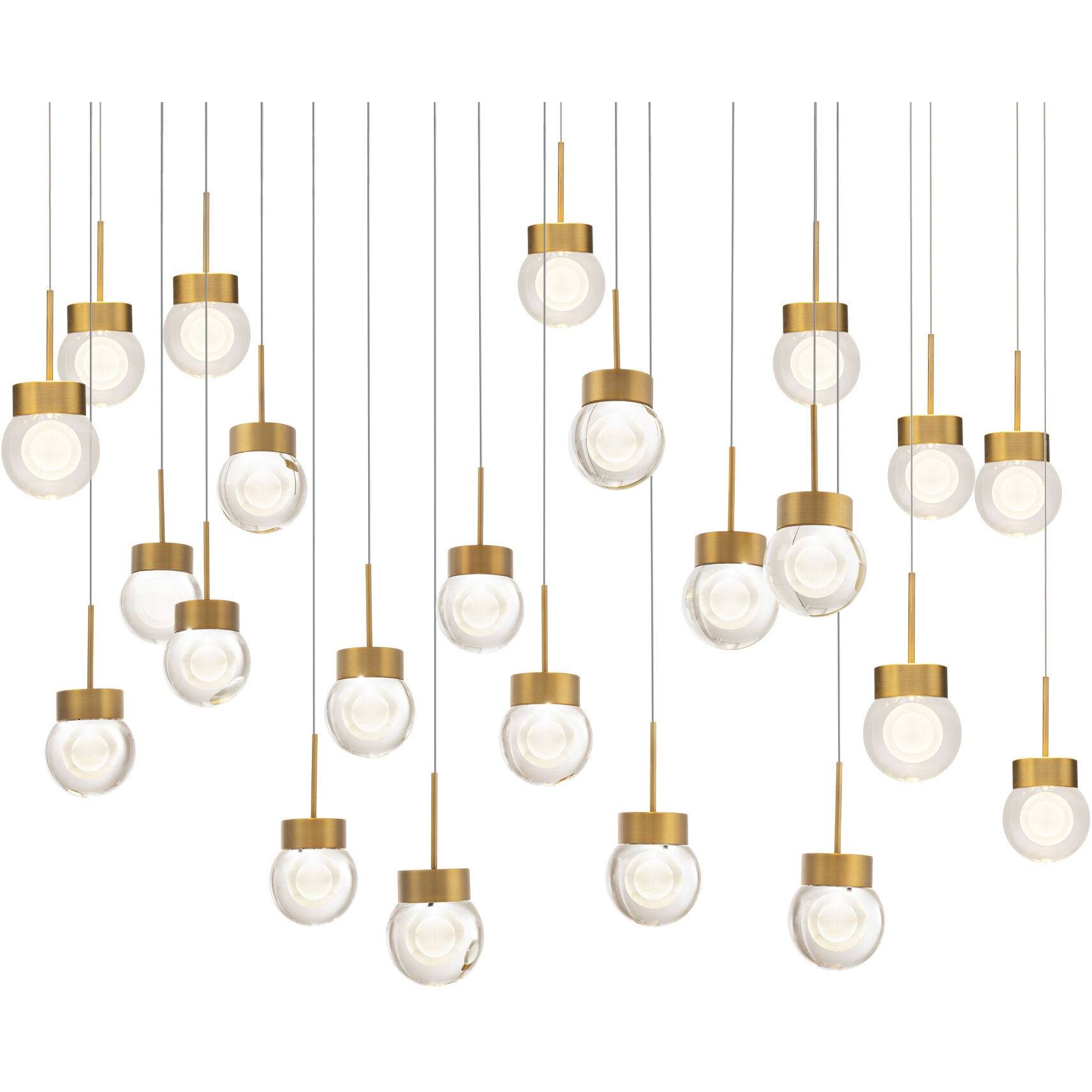 Double Bubble 23 Light 14 inch Aged Brass Multi-Light Pendant Ceiling Light