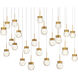 Double Bubble 23 Light 14 inch Aged Brass Multi-Light Pendant Ceiling Light