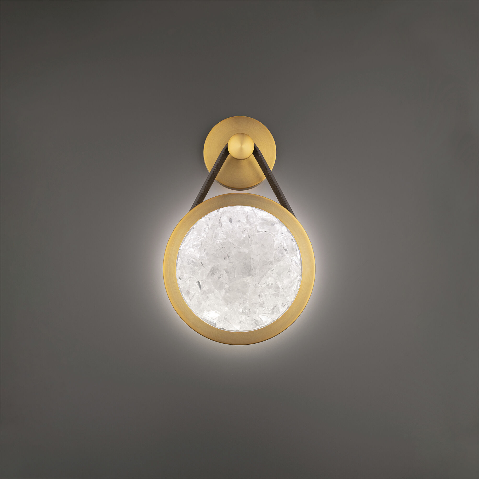Clare Indoor Wall Lighting in Warm Brown and Aged Brass
