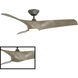 Zephyr 52 inch Graphite and Weathered Wood with Weathered Wood Blades Downrod Ceiling Fan in Graphite Weathered Wood, Smart Ceiling Fan