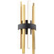 Harmonix LED 7.13 inch Black and Aged Brass Bath Vanity & Wall Light