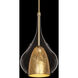 Helios LED 10 inch Aged Brass and Gold Leaf Mini-Pendant Ceiling Light