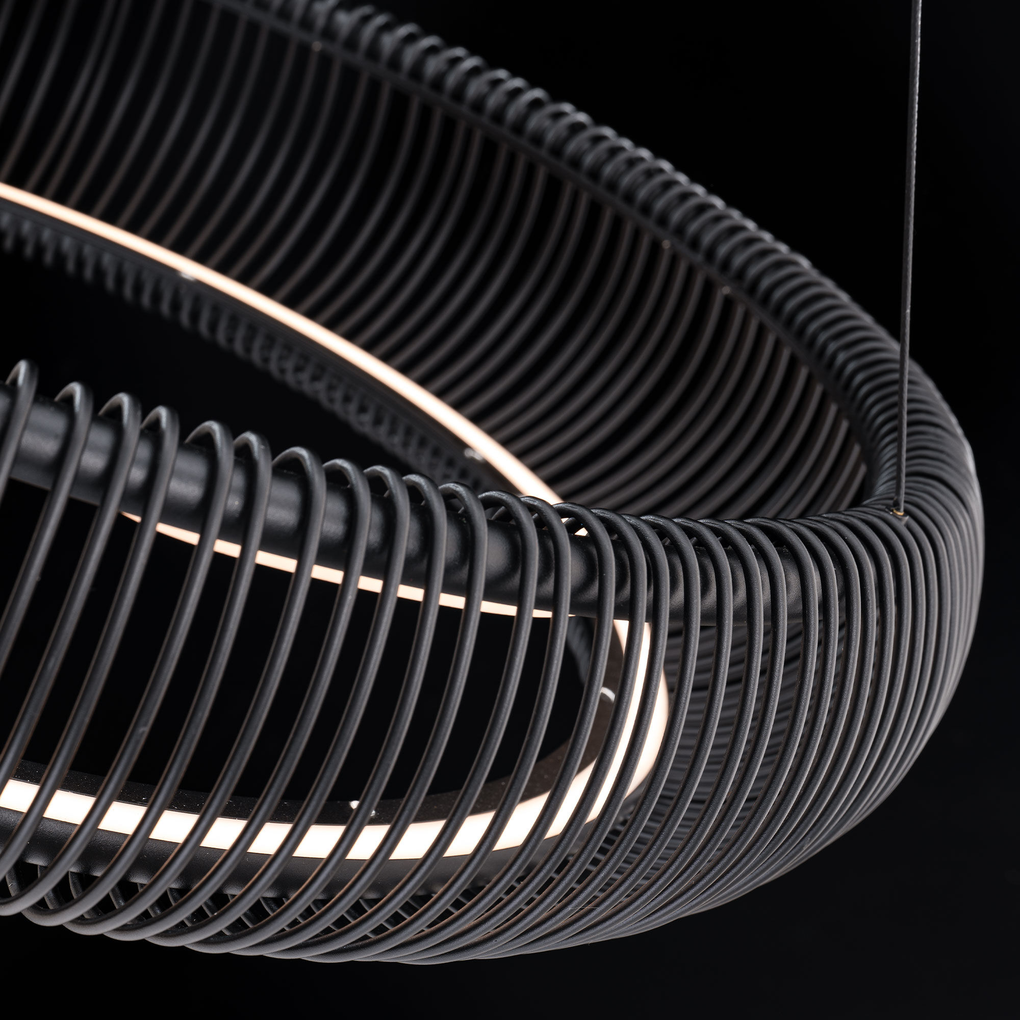 Lute LED 28 inch Black Indoor Hanging Lighting Ceiling Light in 4000K