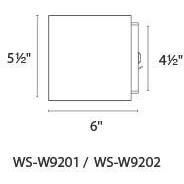 Bloc LED 5.5 inch White Outdoor Wall Light in 2, 3000K