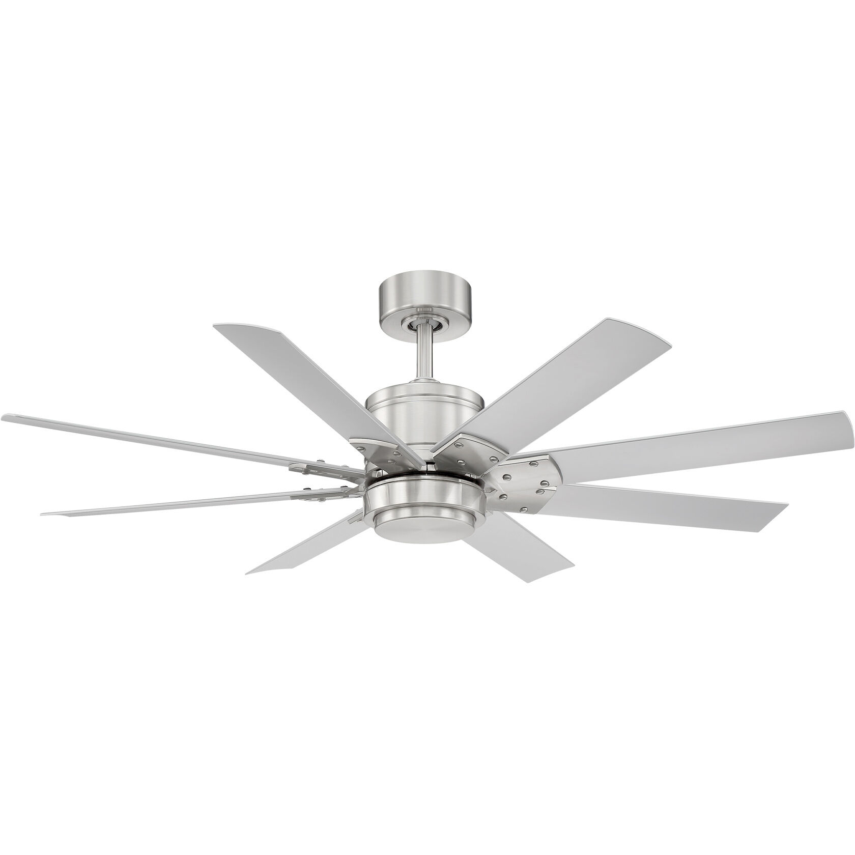 Renegade 52 inch Brushed Nickel Titanium with Titanium Blades Downrod Ceiling Fan in 2700K