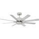 Renegade 52 inch Brushed Nickel Titanium with Titanium Blades Downrod Ceiling Fan in 3000K