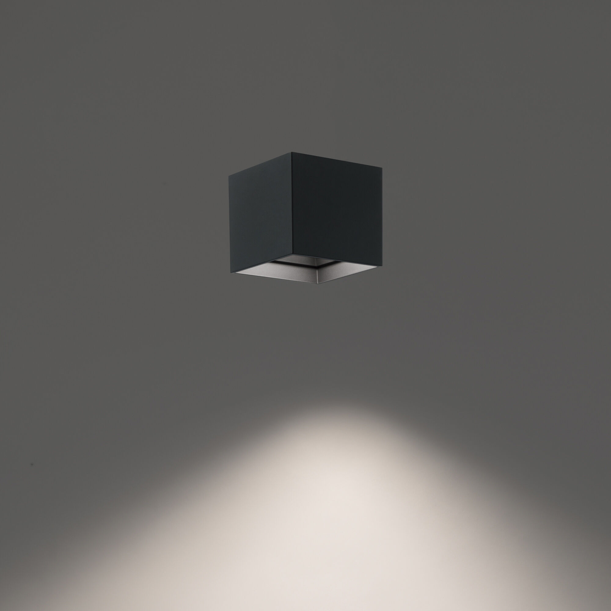 Kube 1 Light 5 inch Black Outdoor Flush Mount in 3500K