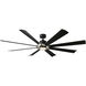 Aura 72 inch Brushed Nickel and Matte Black with Matte Black Blades Downrod Ceiling Fan in Brushed Nickel Matte Black