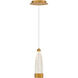 Mystic LED 3.75 inch Aged Brass Pendant Ceiling Light in false