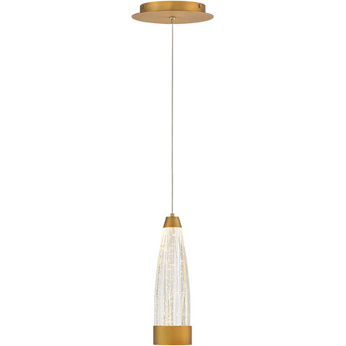 Mystic LED 3.75 inch Aged Brass Pendant Ceiling Light in false