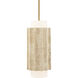 Caviar LED 7 inch Beige Travertine and Aged Brass Mini-Pendant Ceiling Light in 3000K