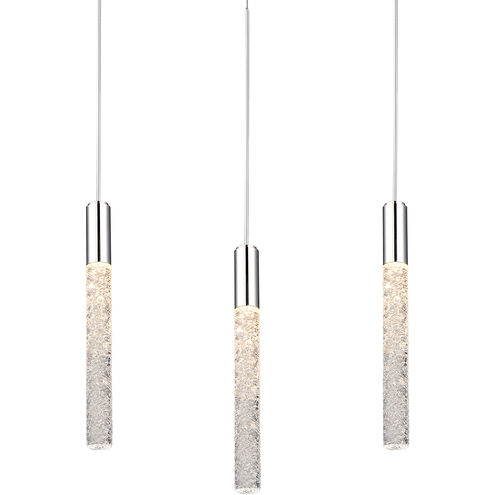 Magic LED 5.5 inch Polished Nickel Multi-Light Pendant Ceiling Light in 3, Linear