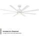Size Matters 65 inch Matte White Downrod Ceiling Fan