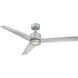 Lotus 54 inch Titanium Downrod Ceiling Fan in 3500K