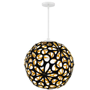 Groovy LED 24 inch Black-Gold White Pendant Ceiling Light in 24in., Black and Gold