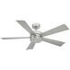 Wynd 52 inch Stainless Steel Downrod Ceiling Fan in 3000K, Smart Ceiling Fan
