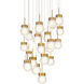 Double Bubble 21 Light 26 inch Aged Brass Multi-Light Pendant Ceiling Light