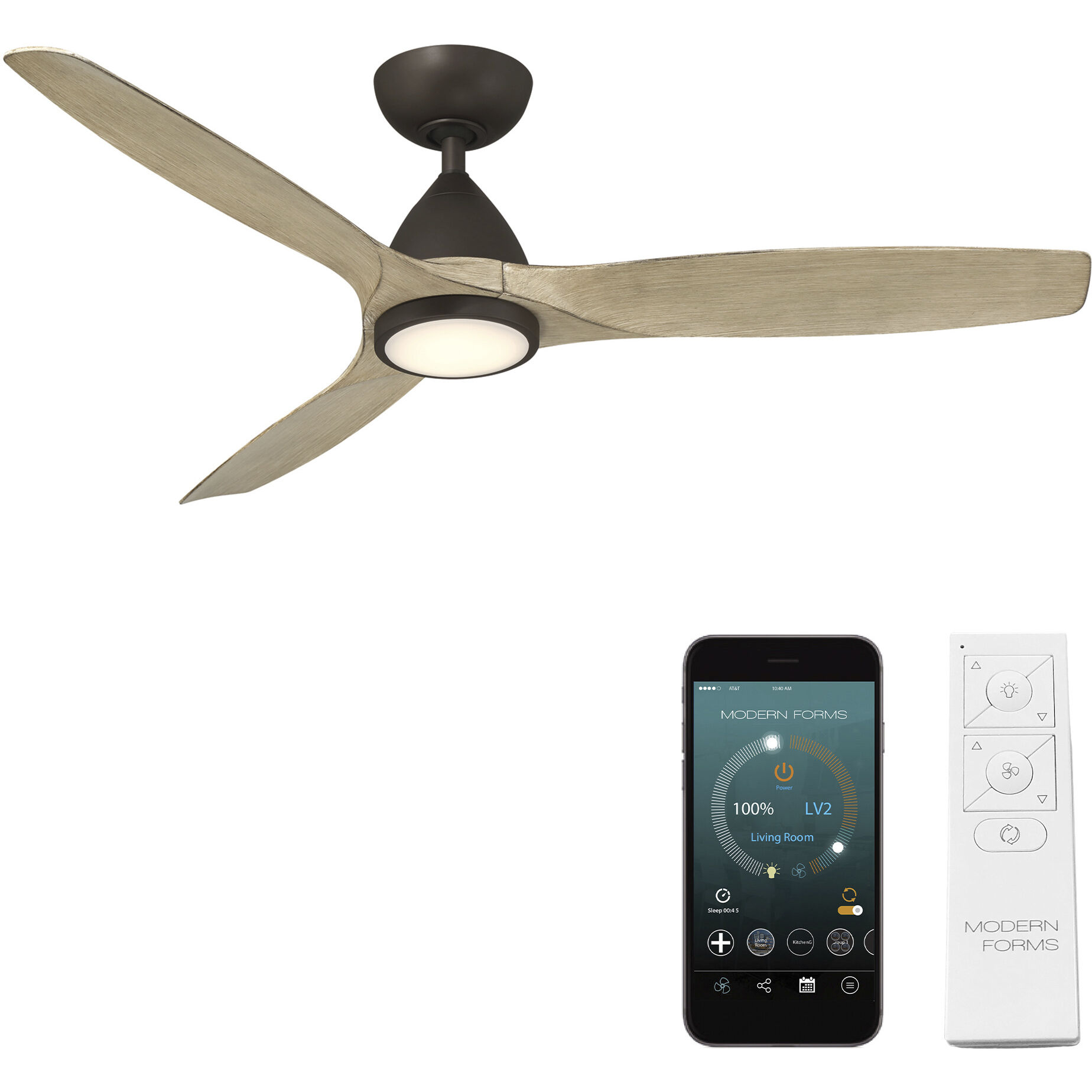 Skylark 54 inch Bronze White Oak with White Oak Blades Ceiling Fan