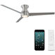Tip Top 52 inch Brushed Aluminum Flush Mount Ceiling Fan in 3000K, Smart Ceiling Fan