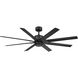 Renegade 66 inch Matte Black Downrod Ceiling Fan in 3000K, Smart Ceiling Fan