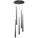 Cascade LED 17 inch Black Multi-Light Pendant Ceiling Light in 5, Round, 28in.